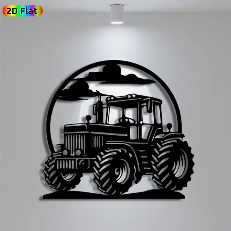 1pc Vintage Tractor Metal Wall Art, Vintage Tractor Statue Mural, Iron Craft, Perfect for Farmhouse, Living Room, Outdoor Fence Decor, Decoration, Intricate Craftsmanship, Artistic Metalwork, Christmas Decor, Ornaments, Ideal Gift for Farm Enthusiasts