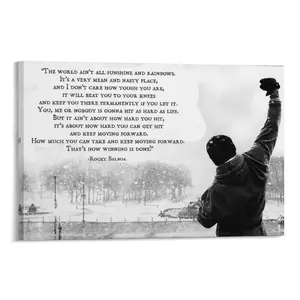 Rocky Balboa Movie Quote Print, Sylvester Stallone Canvas, Inspirational Quotes, Boxing Decor