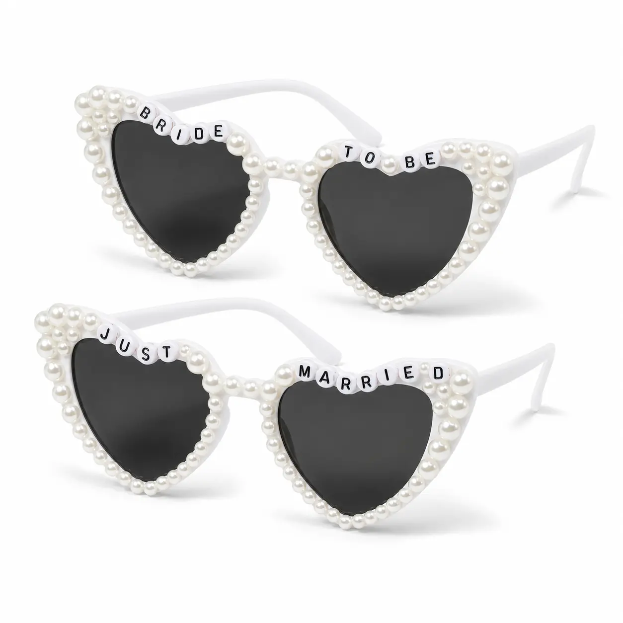 2PCS/1pc Women’s BRIDE TO BE Heart Glasses, Beaded Wedding Party Eyewear, Bridal Shower & Bachelorette Accessories, Cute Bride Gift