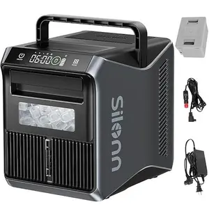 Silonn Revolutionary Battery-Powered Ice Maker, 9 Ice Cubes in 6 Mins, Auto-Cleaning Portable Ice Maker with Battery Optional, Perfect for Camping Hiking RV Home Use(Battery not Included)#TikTokShopBlackFriday