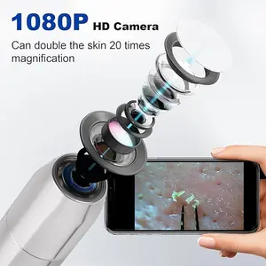 Visual Blackhead Remover with Camera - Titanium Tweezers, HD Camera 20x Magnification, 1080P, 8 LED Lights, Blackhead Extractor for Men and Women, Acne and Pore Cleanser Cleansing Facial Skincare Tools Clear porevacuum