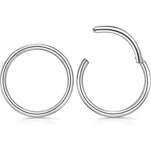 2 count 316l Surgical Steel Nose Rings 20G 18G 16G Nose Hoop Diameter 6mm 7mm 8mm 9mm 10mm 12mm Septum Ring Cartilage Earrings Helix Tragus Conch Daith Rook Nose   -