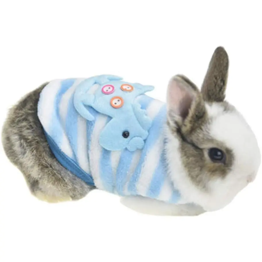 Cotton Fabric Winter Fleece Bunny Costume for Small Pets - Christmas Holiday Party Outfit, Warm Apparel for Guinea Pigs, Kittens & Puppies (XXXS)