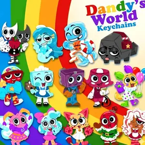 Dandy's World Keychains - Razzle & Dazzle, Connie, Finn, Coal, Gigi, Tisha, Boxten, Brightney, Looey, Flutter, Poppy, Scraps, Ginger - Dandys World Character! Cute, Durable, And Perfect For Bags, Keys, Or Gifts!