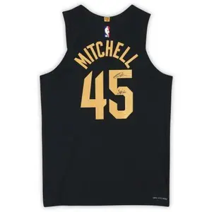Framed Donovan Mitchell Cleveland Cavaliers Autographed Nike Black Statement Authentic Jersey with "Spida" Inscription - Fanatics Authentic Certified