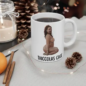 Thiccolas Cage 11 oz. Ceramic Mug | Nicolas Cage | Secret Santa | Gag Gift | Funny Mug | Ugly Mug | White Elephant
