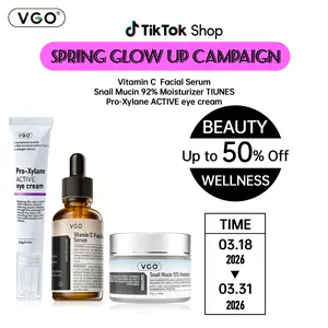 VGO-Vitamin C Serum, Moisturizer, and Eye Cream Set Cleansing Moisturizing Suitable for sensitive skin Comfort Skin Repair -A
