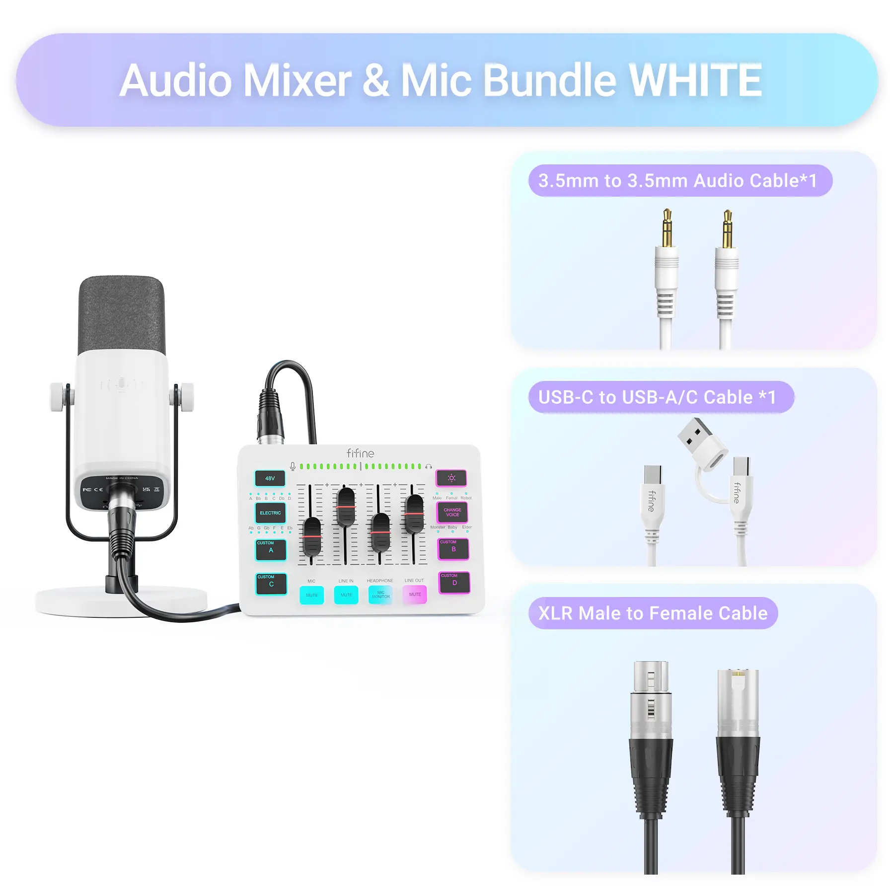 SC3W Mixer with AM8W Mic & XLR Cable