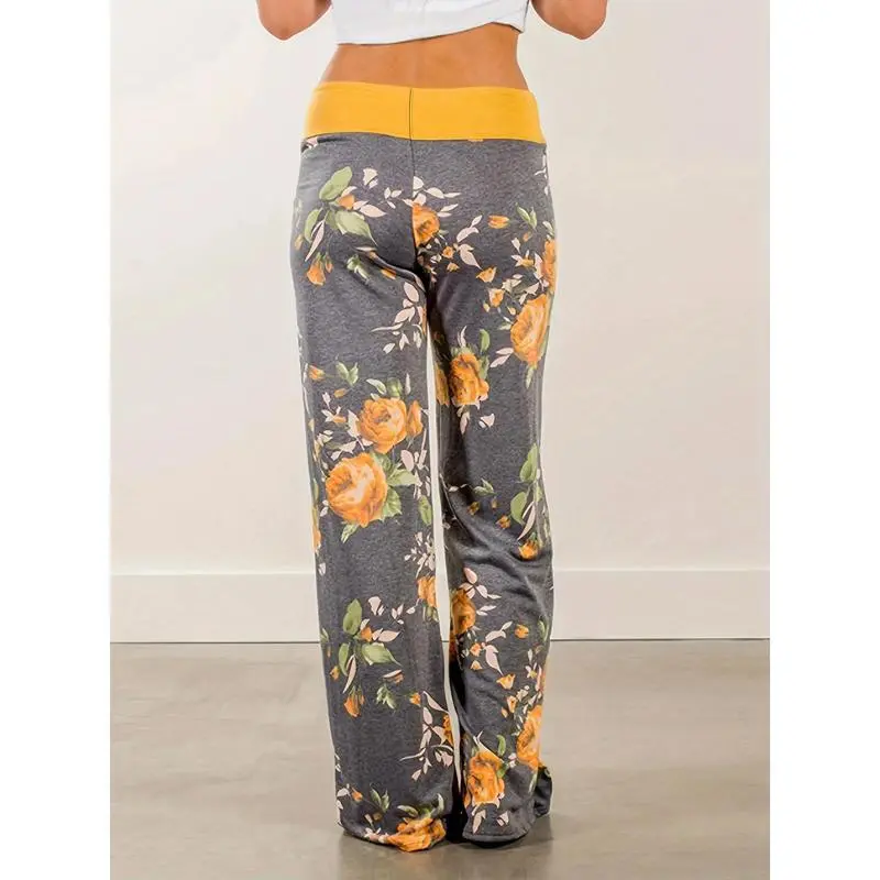 Stretchy loose fit wide leg yoga pants-fashion women's casual drawstring lounge pants pajama Stretchy loose fit wide leg yoga pants-fashion women's casual drawstring lounge pants pajama