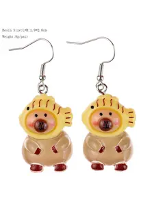 Night Glow Capybara Ear Cuffs, Fashionable Fun Creative Childish Girl Heart Earrings, Unique Jewelry for Teens & Young Adults