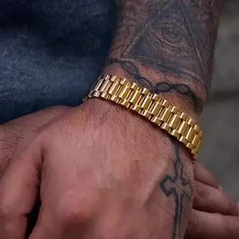 Men's Punk Style Watch Band Bracelet, Detachable Fashion Accessory, Durable Design for Daily Wear, Perfect Valentine's Gift, Stainless Steel Bracelet, Casual Trendy Jewelry, Trendy Fashionable Accessories
