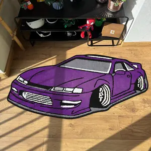 Car Carpet, Cool Street Style Fashion Rug, Soft Comfortable Plush Foot Mat, Bedroom Bedside Rug, Living Room Hallway Bathroom Closet