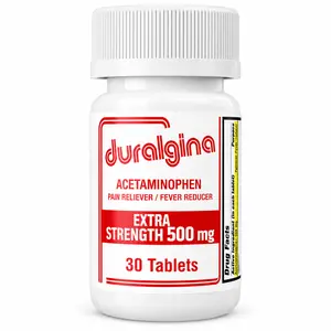 DURALGINA Acetaminophen Tablets - Exra Strength 500 mg Tablet Pain Relief, Fast-Acting, Gentle on Stomach, Fever Reducer for Headache, Muscle Aches, Safe for Adults & Teens 12+, 30-Count, 1-Pack