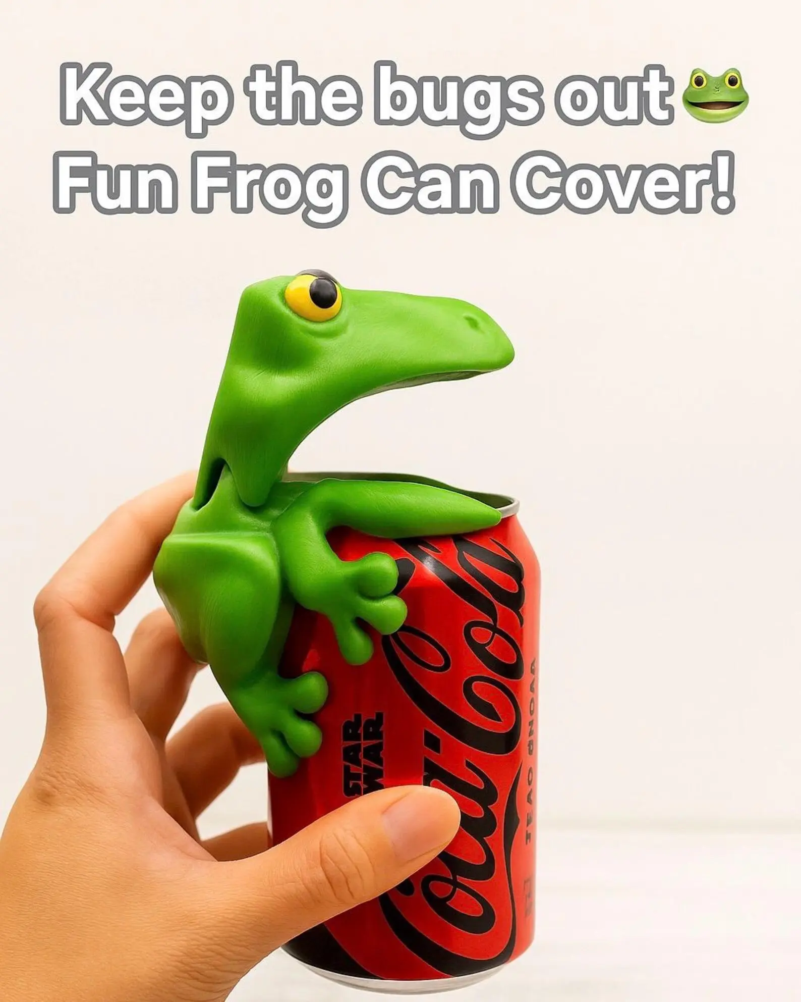 Frog Can Cover – 3D Printed Drink Protector | Fun Drink Topper to Keep Bugs Out – Picnic & Camping Must-Have Drinkware Plastic