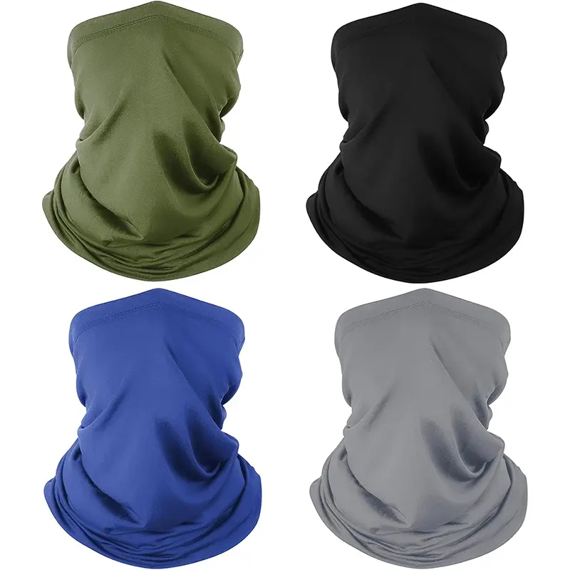 UPF 50+ UV Protection Neck Gaiter Bandana Face Mask with Ear Loops – Sun Cooling Quick Dry Breathable Polyester Knit Multi Use Scarf Gator Cover Head , Unisex Mask for Outdoor Sports, Construction Work, Running, Cycling, Fishing, Hiking & Daily Wear