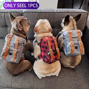 Multifunctional Adjustable Pet Carrier Backpack with Safety Harness, Suitable for Small to Medium Dogs (Chest 17.72-25.59inch), Portable Travel And Daily Use Pet Bag