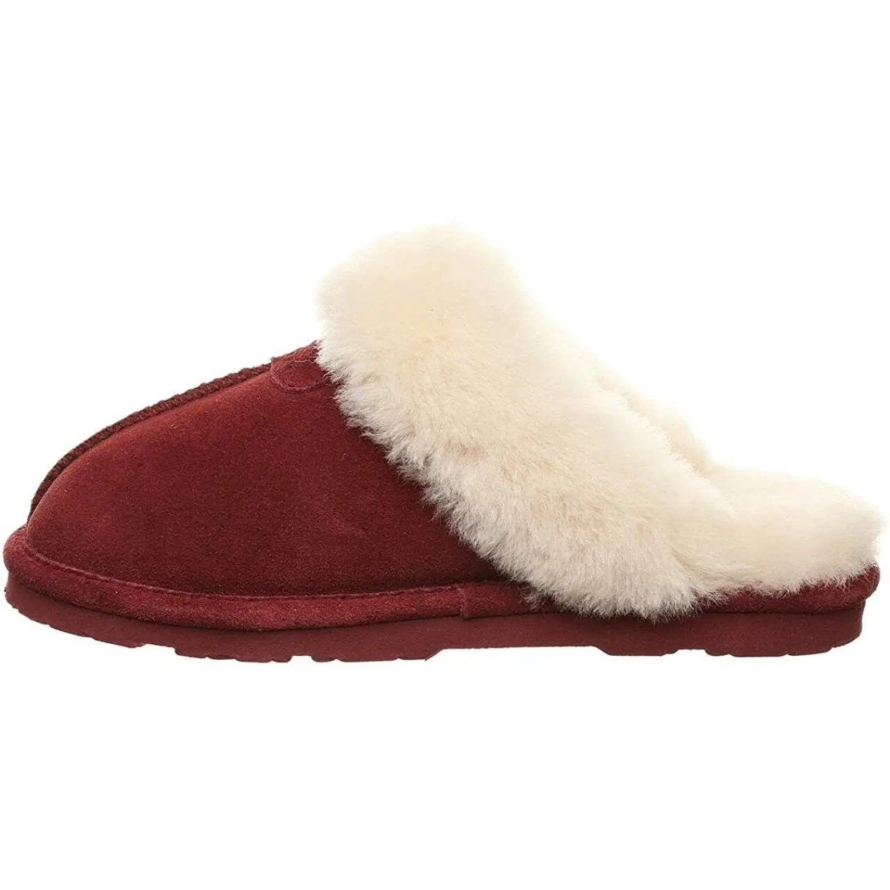BEARPAW Women's Loki II Suede Slide Slipper, Genuine Sheep Fur Lined Comfort Shoe with Rubber Sole, Footwear