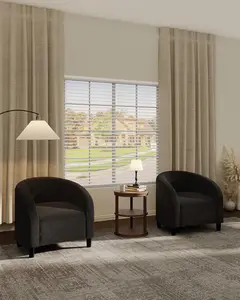 Accent Chair for Bedroom Barrel Boucle Chair Set of 2 Club Chair Sherpa Armchair Suitable for Living Room Reading Room(Dark Gray)