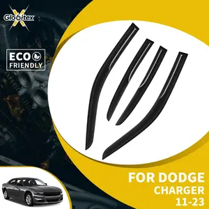Tape-On Outside Window Visors - Sun Rain Guards, Wind Deflectors for 4-Door Sedans (2011-2023) with JDM Mugen Style Mount, 4PCS