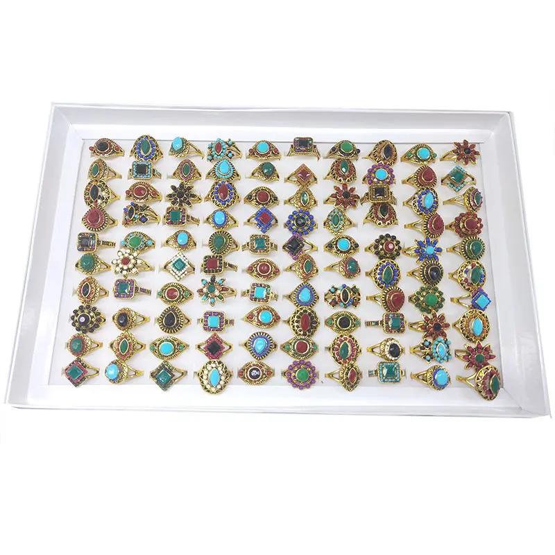 Vintage Bohemian Ring Set for Women, 18-Piece Stackable Knuckle Bands with Snake, Butterfly & Colored Stone Accents, Minimalist Jewelry