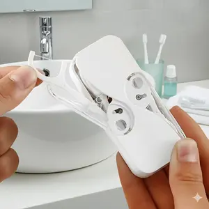 Portable Floss Holder, Reusable Dental Floss Container for Travel, Camping & Car, Waterproof Floss Dispenser with Cutter, Home Use Floss Storage Box, Compact Floss Case for On-The-Go Oral Care.