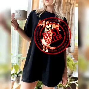 Mum  Cute Blue Cartoon Dog Family T-shirt