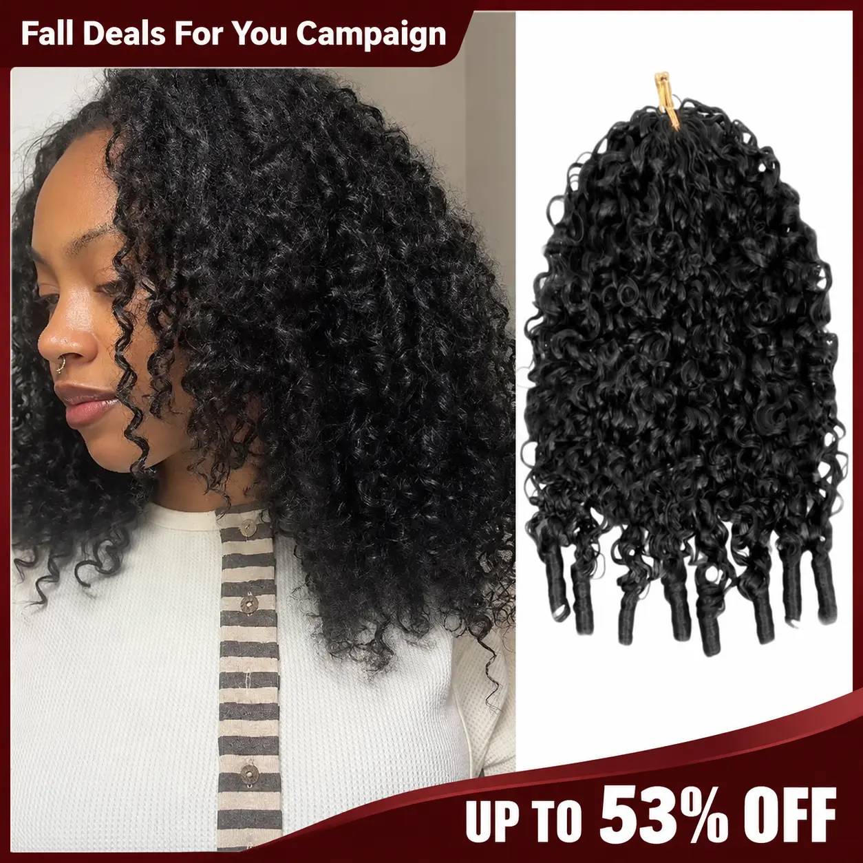 LWIGS Water Wave & Burmese Curly Feather Crochet Hair Extensions 100% Human Hair Blend for Knotless Braids - 3 to 4 Bundles for Full Head  #summervibes #deals for your days