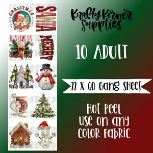 Christmas Vibes - Transfer Gang Sheet, 22 x 60