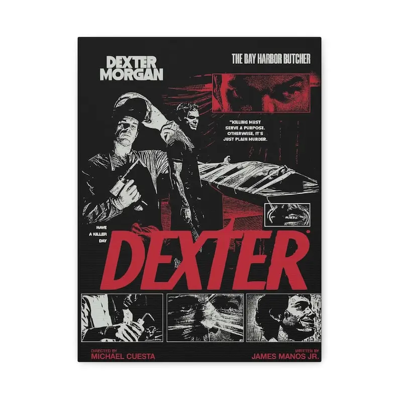 Dexter Morgan Art Print - Matte Wall Decor for Film Lovers, Horror Fans, Home Theater, Gift for Dexter Fans, Movie Night Wall Art No frame