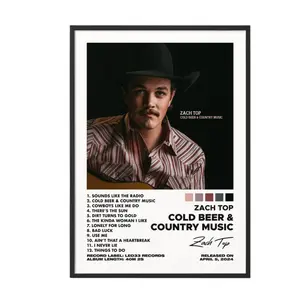 Cold Beer & Country Music by Zach Top Album Poster No Frame / Album Cover Poster / Music Gift / Music Wall Decor / Album Art / Decor Home