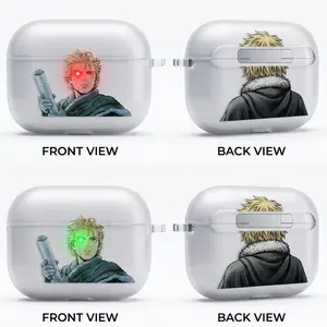 Thorfinn Anime AirPods Case with Keychain, Frosted PC Protective Cover for AirPods Pro, Vinland Saga Manga Earbuds Case Gift for Him Her