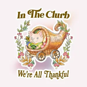 Thanksgiving Pig Sticker | Funny Cornucopia Art Decal | Fall Harvest Pig Vinyl Sticker | Cute Autumn Decor | Quirky Waterproof Sticker A