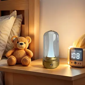 Rechargeable Bedside Lamp Touch Control Atmosphere Light, Bedroom Ambiance Lighting, Convenient Nightstand Lamp for Home Decor
