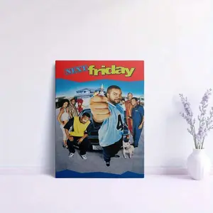 1pc  "Next Friday" Movie Poster Canvas Wall Art - Vibrant Urban Street Scene With Bold Typography, Perfect For Living Room, Bedroom, Office Decor, Or Movie Theater