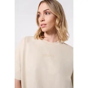 Birdiebee Legend Boxy BF Tee: Oversized Crew Neck Short Sleeve Cotton T-Shirt for Women - Medium Length, Drop Shoulder, Casual Minimalist Style, Summer Wear