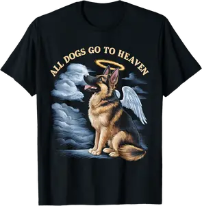 All Dogs Go To Heaven German Shepherd in Heaven T-Shirt - Parkerrhode Shop 76B0D92GHWWN