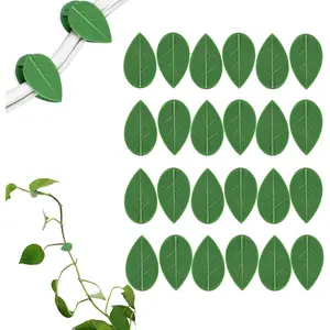 24 Pcs Plant Climbing Wall Fixture Clips, Plant Fixer Invisible Wall Vines Fixing Clips with 24 Pcs Acrylic Adhesive Sticker, Self-Adhesive Hook Plant Vine Support Holder