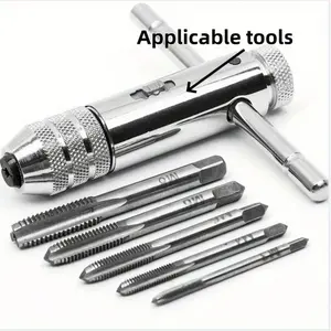 Precision Tap And Die Set Of 5pcs - Stainless Steel, Chrome Plated For Metalworking And Gear Repair, Manual Operation M3-M8