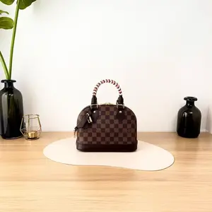 Pre-owned Louis Vuitton Coated Canvas Crossbody Bags Alma BB Top Handle Damier Ebene 0502