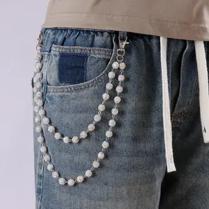 Stylish Multi-Layer Rhinestone Chain Waist Chain for Men, Unique Body Chain Accessory, Ideal for Pant Decoration