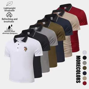 1-pack men’s printed polo shirt with contrast collar design, breathable and comfortable for summer, suitable for business casual wear, versatile short-sleeve T-shirt summerwins