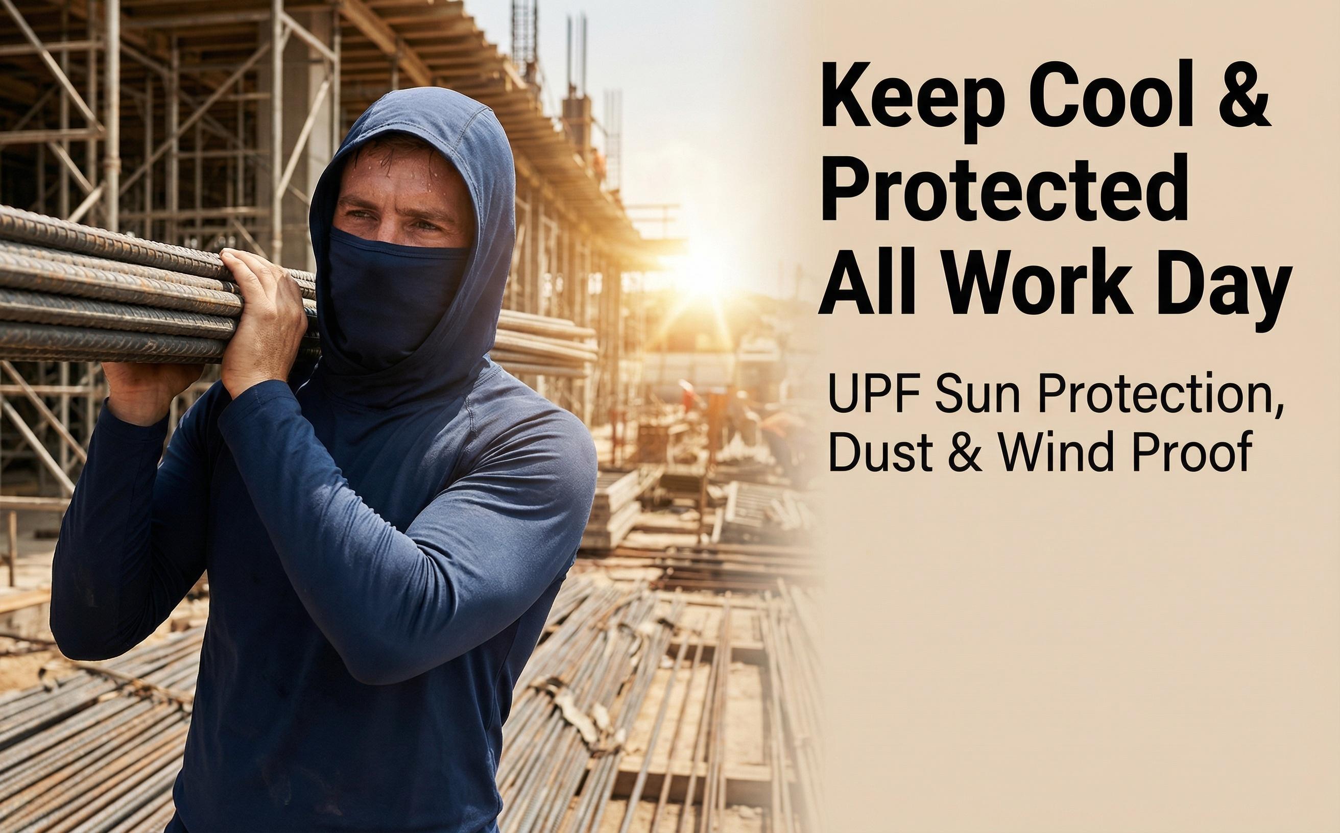 6-piece set men's outdoor work sun protection clothing with sun-blocking hoodie, featuring built-in face mask and neck guard, breathable long-sleeve hoodie 6-piece set men's outdoor work sun protection clothing with sun-blocking hoodie, featuring built-in face mask and neck guard, breathable long-sleeve hoodie