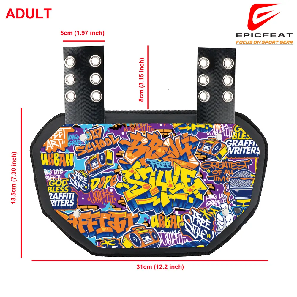 EPICFEAT-Football Back Plate – Hard Shell Lower Back Protector with Contoured Foam for High-Impact Protection for Youth/Adults