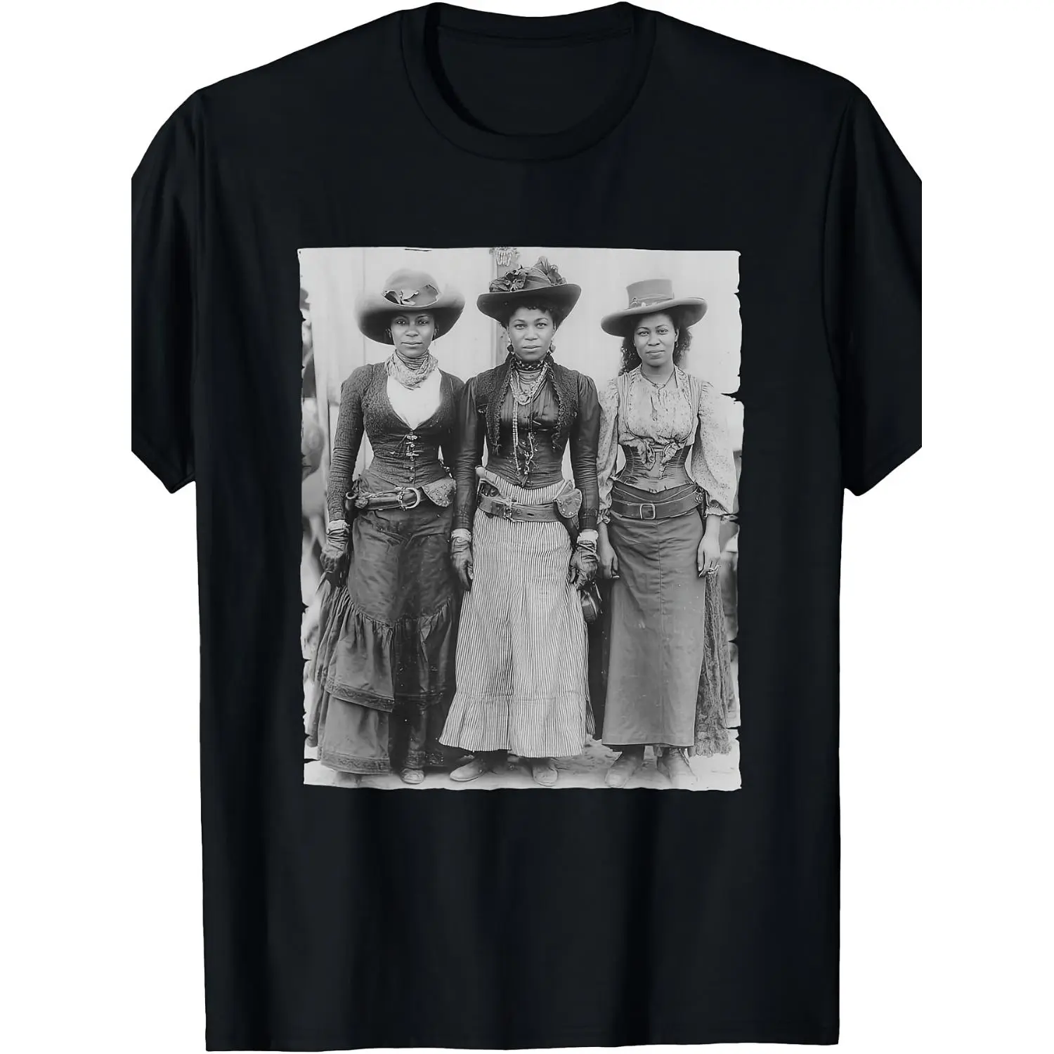 Melanin Cowgirls Celebrating Black History Month with African Melanin Pride T Shirt Featuring Geometric Pattern Breathable Casual Loose Fitting Suitable for All Seasons Lively Upbeat T Shirt