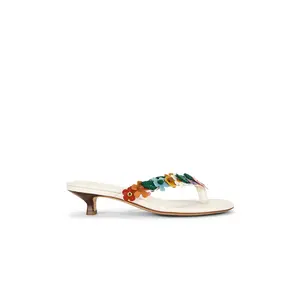 Coach Tea Rose Thong Kitten Heel in Chalk