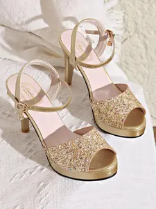 Women's Fashionable Glitter Decorated High Heel Sandals, Elegant   Sandals for Party, Daily Clothing Decor for Women & Girls