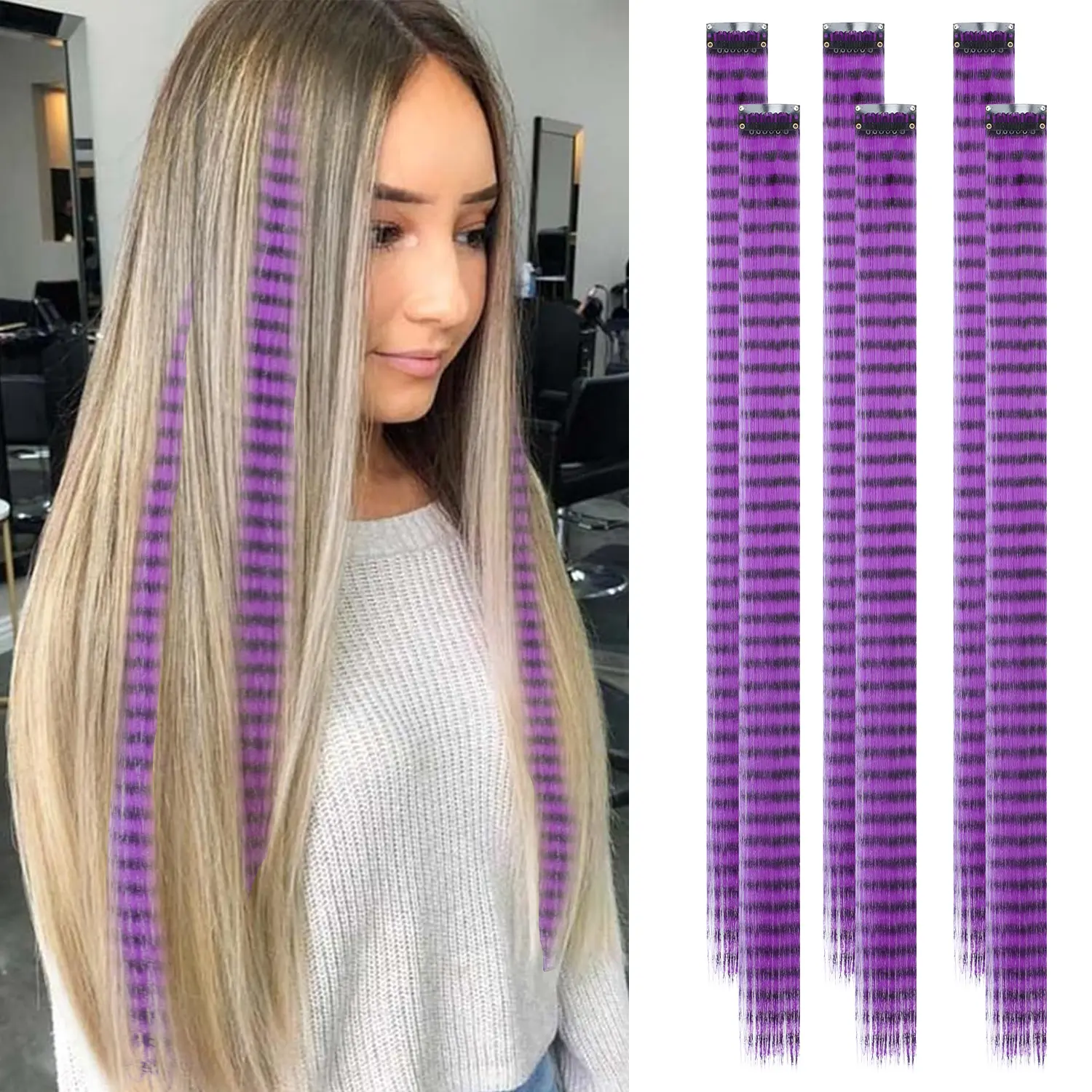 Purple-Feather Hair