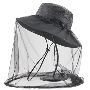 ShrugBug Black Mosquito Net Hat - One Size Fits Most, Removeable Mosquito Net, Multiple Drawstrings, Breathable Design