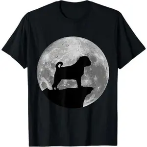 Pug Silhouette In The Moon Halloween Costume T-Shirt