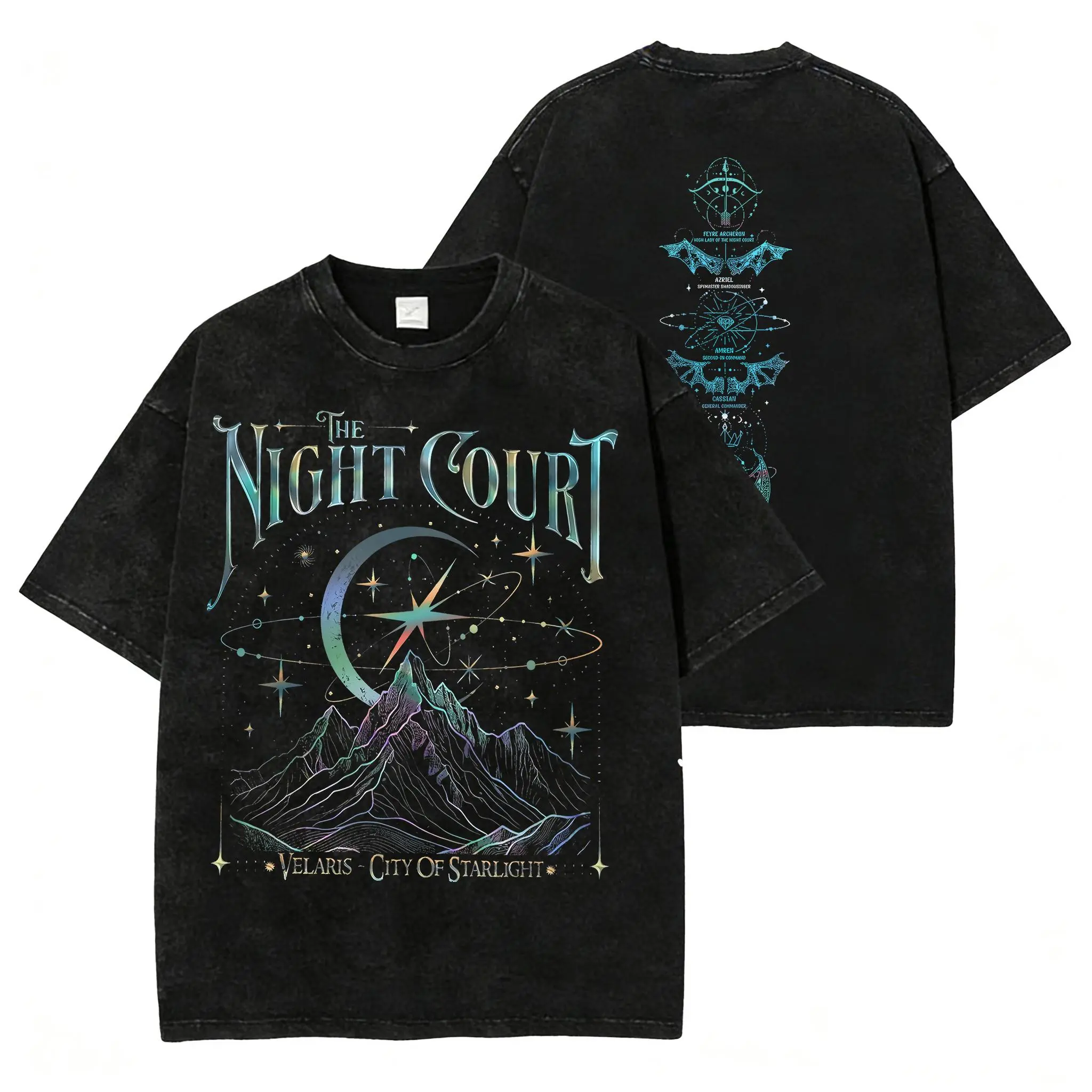 Velaris The Night Court Acotar 2 Sided Shirt, Velaris The Night Court Shirt, Court Of Dreams, Inner Circle Acotar Shirt, ACOTAR Merch, Sarah J Maas Fan Tee, Fantasy Romance Graphic T-Shirt, Booktok Book Lover Gift, Unisex Cotton Crewneck, A Court of Thorn